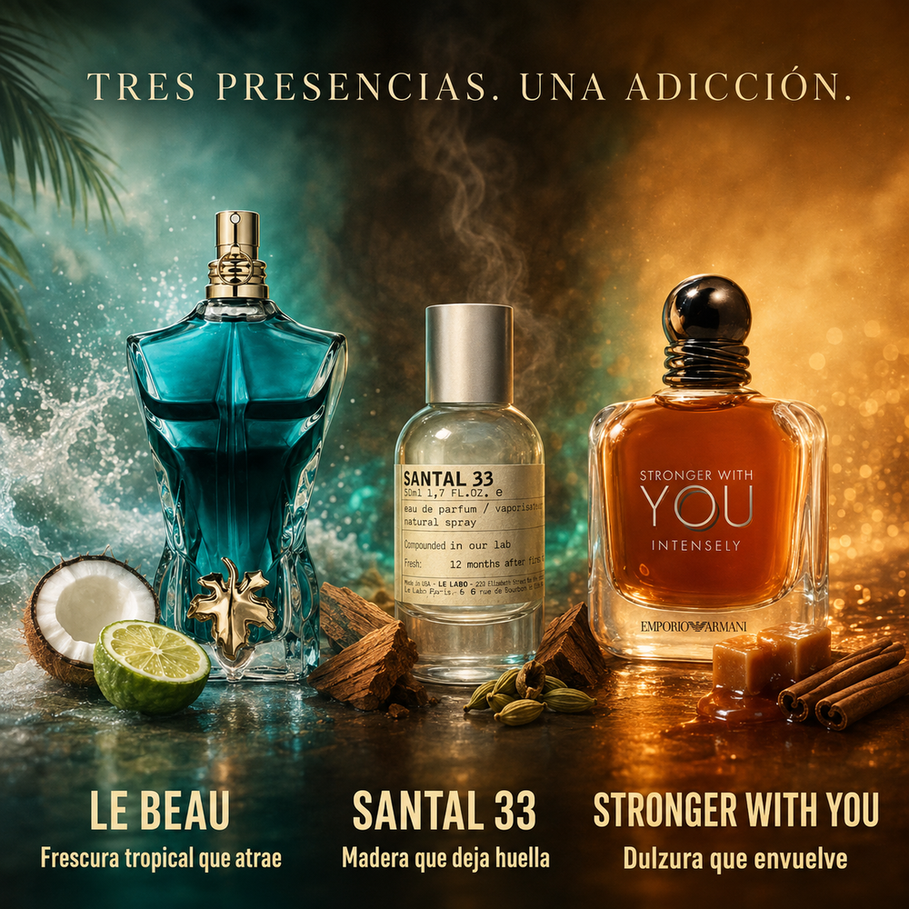 Combo Trío Le Beau + Santal 33 + Stronger With You Intensely (Dulce)