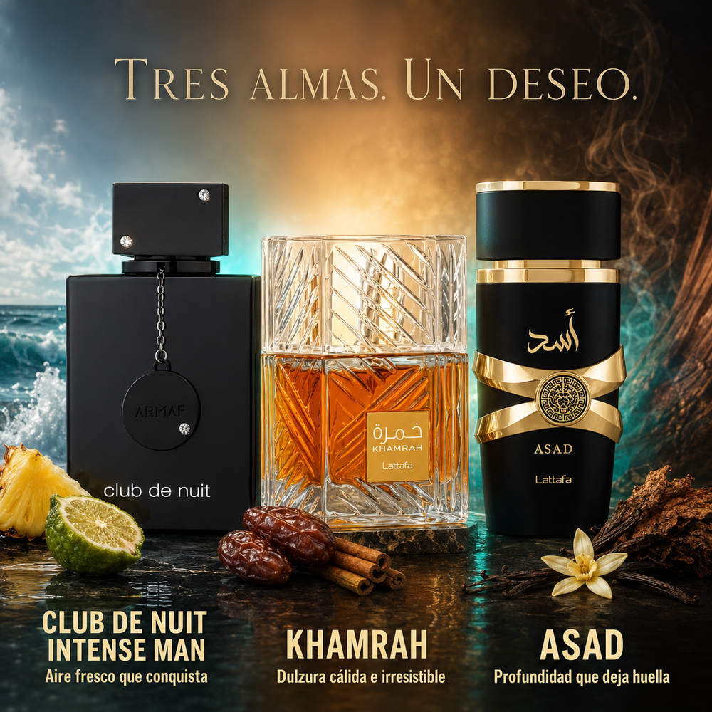 Combo Trío Club de Nuit + Khamrah + Asad (Intenso)